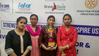 Acid attack survivors felicitated in Kolkata on the eve of International Women's Day