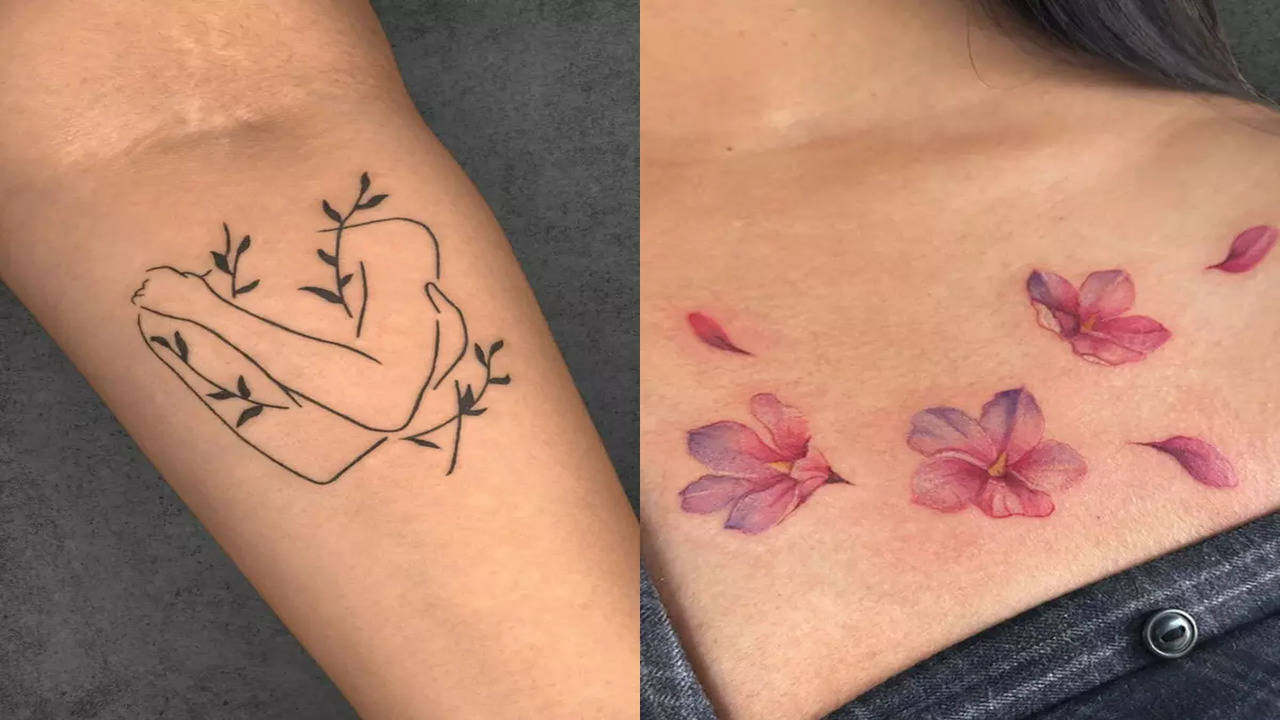 Easy Tattoos To Drawmusic - Simple Flower Tattoo Designs - Free Transparent  PNG Clipart Images Download