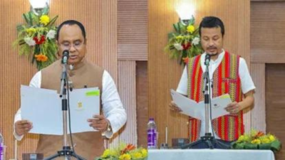 Two Tipra Motha MLAs take oath as ministers in BJP-ruled Tripura