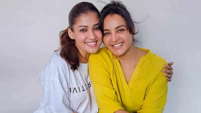Manju Warrier and Nayanthara pose together for a picture ...