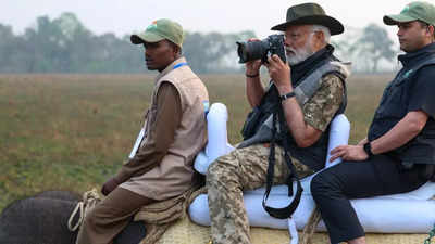 PM Modi takes elephant safari in Kaziranga National Park