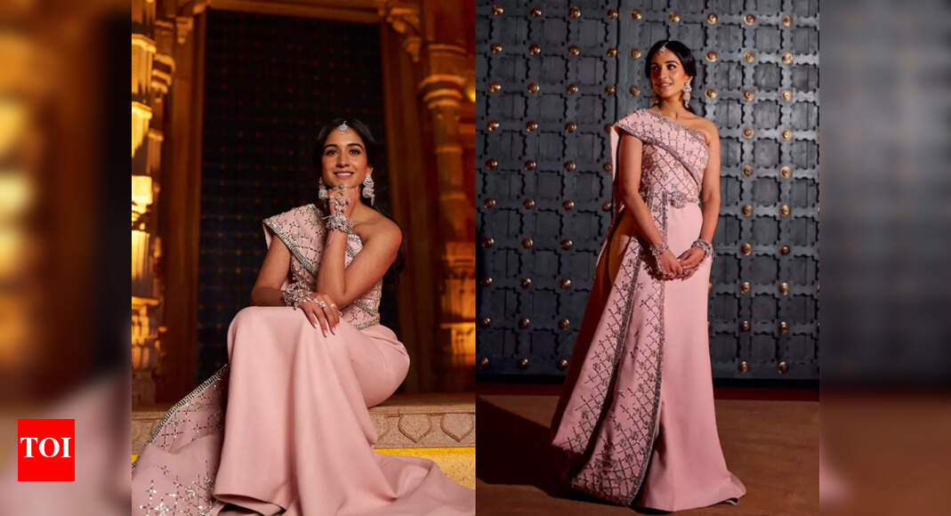 Bride-to-be Radhika Merchant stunned in a pink Ashi Studio gown for her pre-wedding festivities - Vimarsana News