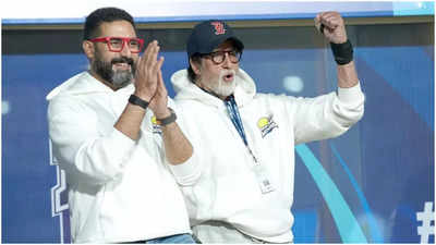 Amitabh Bachchan and Abhishek Bachchan's energetic spirit lights up Majhi Mumbai cricket match