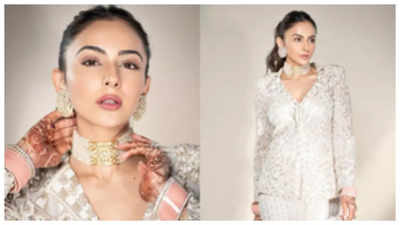 Rakul Preet shimmers in white, says 'fashion with chooda izza vibe'