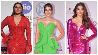 Kriti Sanon, Sonakshi Sinha, Pooja Hegde, Mannara Chopra and others make heads turn with their stylish appearances at the red carpet of a star-studded event in the city - See photos