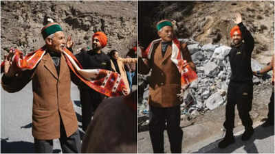 Diljit Dosanjh indulges in pahadi jhumar dance as he mingles with the locals of Kinnaur