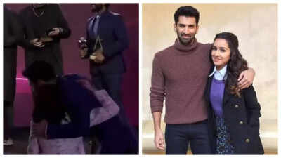 Shraddha Kapoor and Aditya Roy Kapur share a warm hug at an event ...