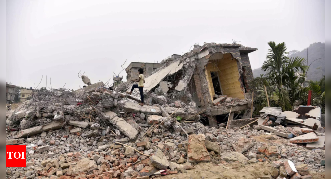 Rumours of people trapped in debris leads to outrage | Lucknow News ...