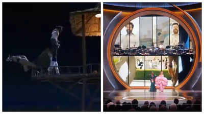 'RRR' action scene and 'Naatu Naatu' screened on Oscar stage; Ram Charan and Jr NRT fans call it 'India's pride'