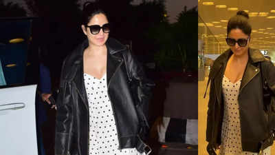 Katrina Kaif wins hearts with her airport look in polka dotted dress but fans speculate again that she's pregnant - WATCH video