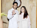 Bachchans' press meet after baby's birth