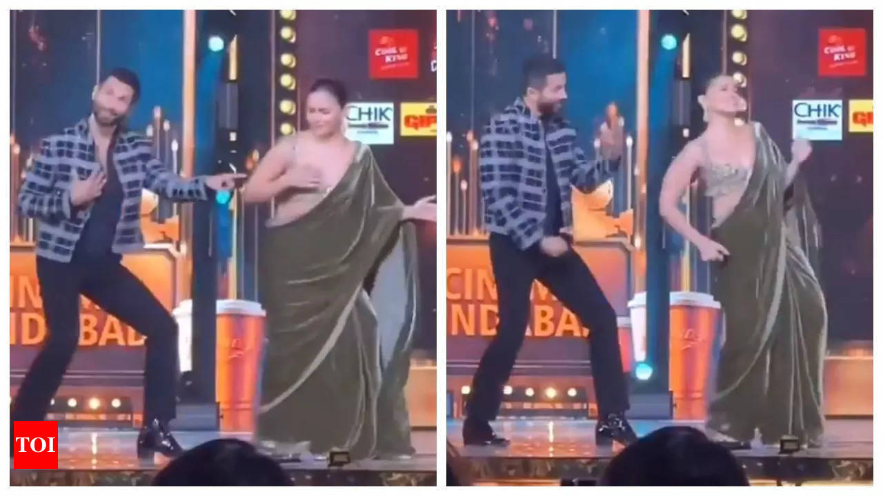 Alia Bhatt in chiffon saree and show-stealer bustier blouse, Ranveer Singh  in grey suit serve fashion excellence: Watch
