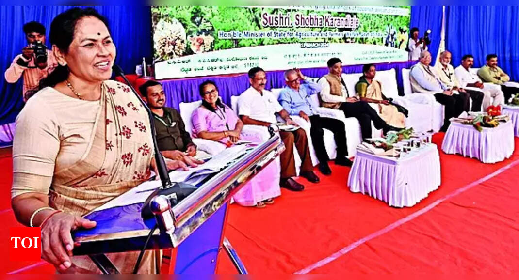 Shobha Karandlaje: Shobha Karandlaje accuses middlemen of spreading rumours on areca import | Mangaluru News - Vimarsana News