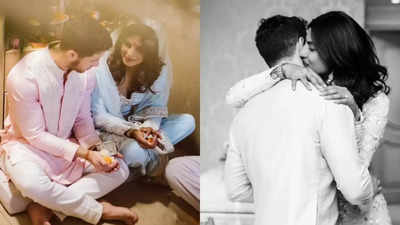 Priyanka Chopra and Nick Jonas hug, kiss and dance in these UNSEEN mushy photos from their pre-wedding pooja which go viral - PICS inside
