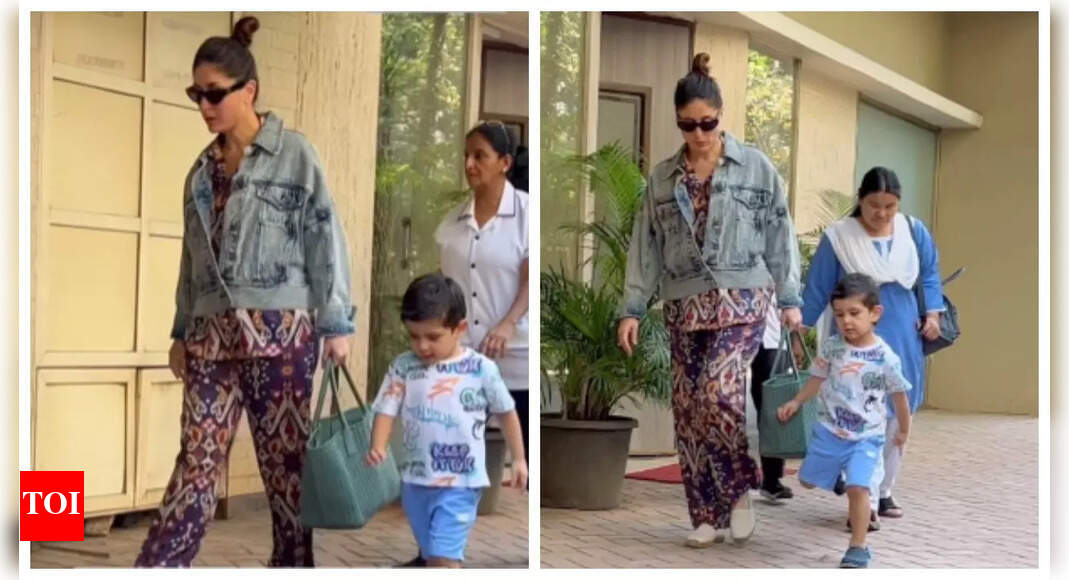 Jeh Ali Khan and Kareena Kapoor Khan set the fashion mood right like always in the latest click | Hindi Movie News - Vimarsana News