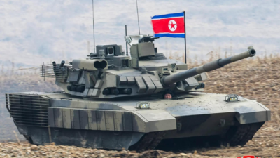 North Korean leader Kim Jong Un unveils and 'drives' new battle tank
