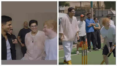 Ed Sheeran spotted playing cricket with Shubman Gill ahead of his India concert - See photos