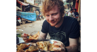 AI imagines Ed Sheeran's Mumbai darshan
