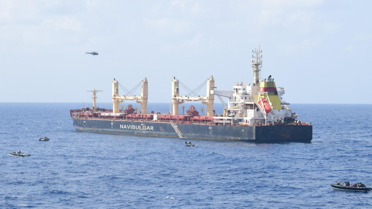 Indian navy rescues hijacked vessel MV Ruen from 35 pirates; all crew-members safe | India News - Times of India Indian navy... 