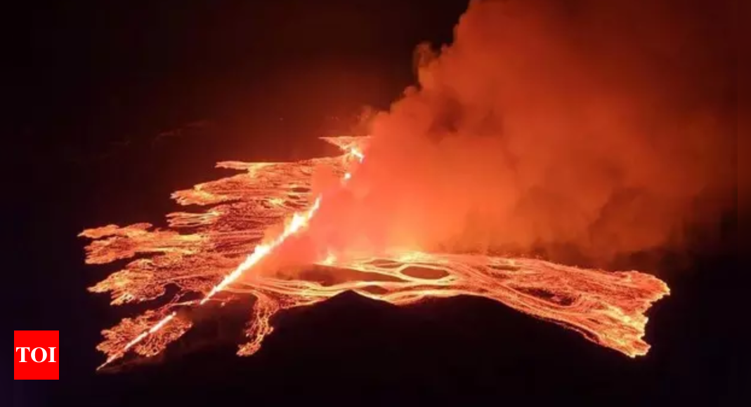 Iceland's largest volcanic eruption turns sky orange with massive ...