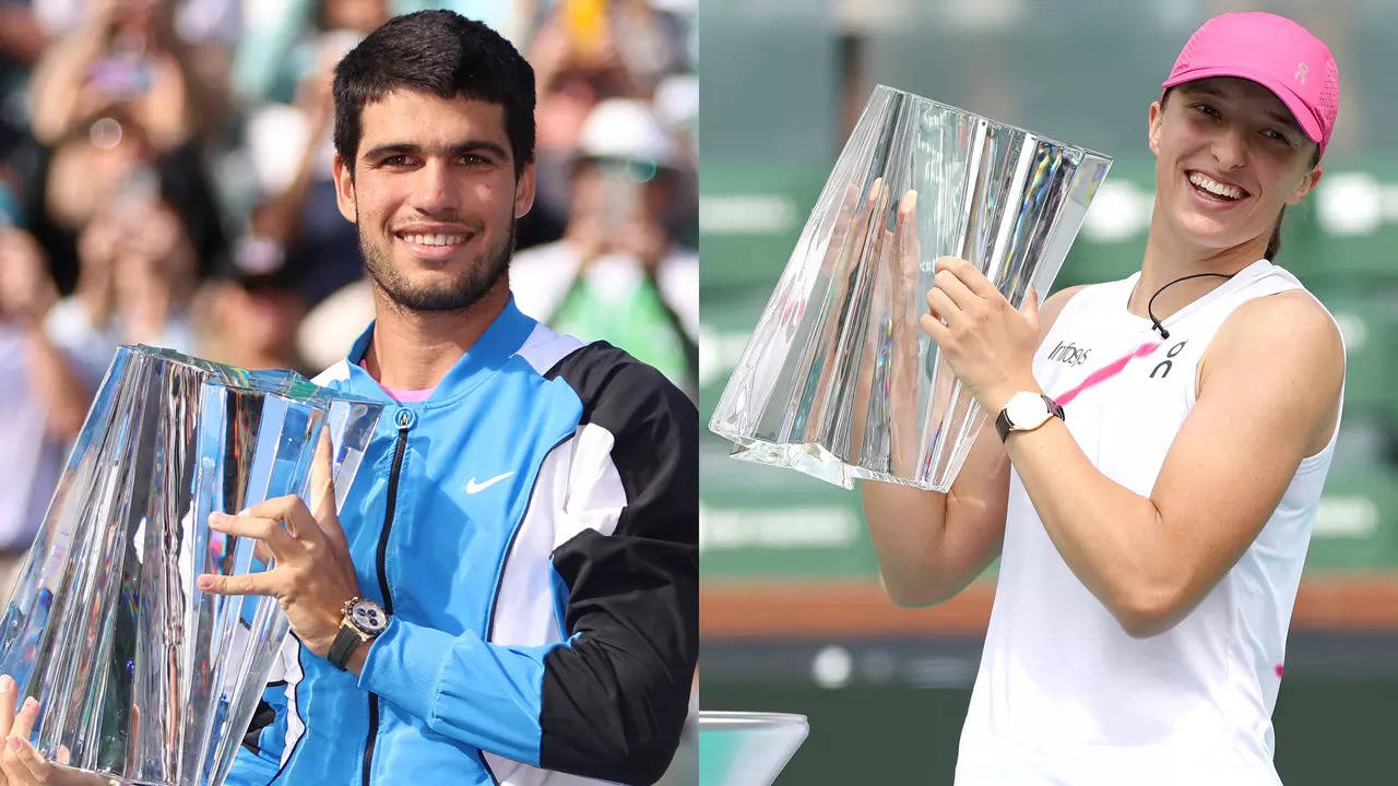 Carlos Alcaraz, Iga Swiatek win titles at Indian Wells | Tennis News -  Times of India