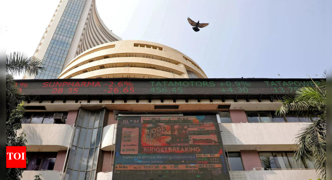 Closing bell: Sensex climbs 100 point, Nifty settles at 22,055 – Times of India