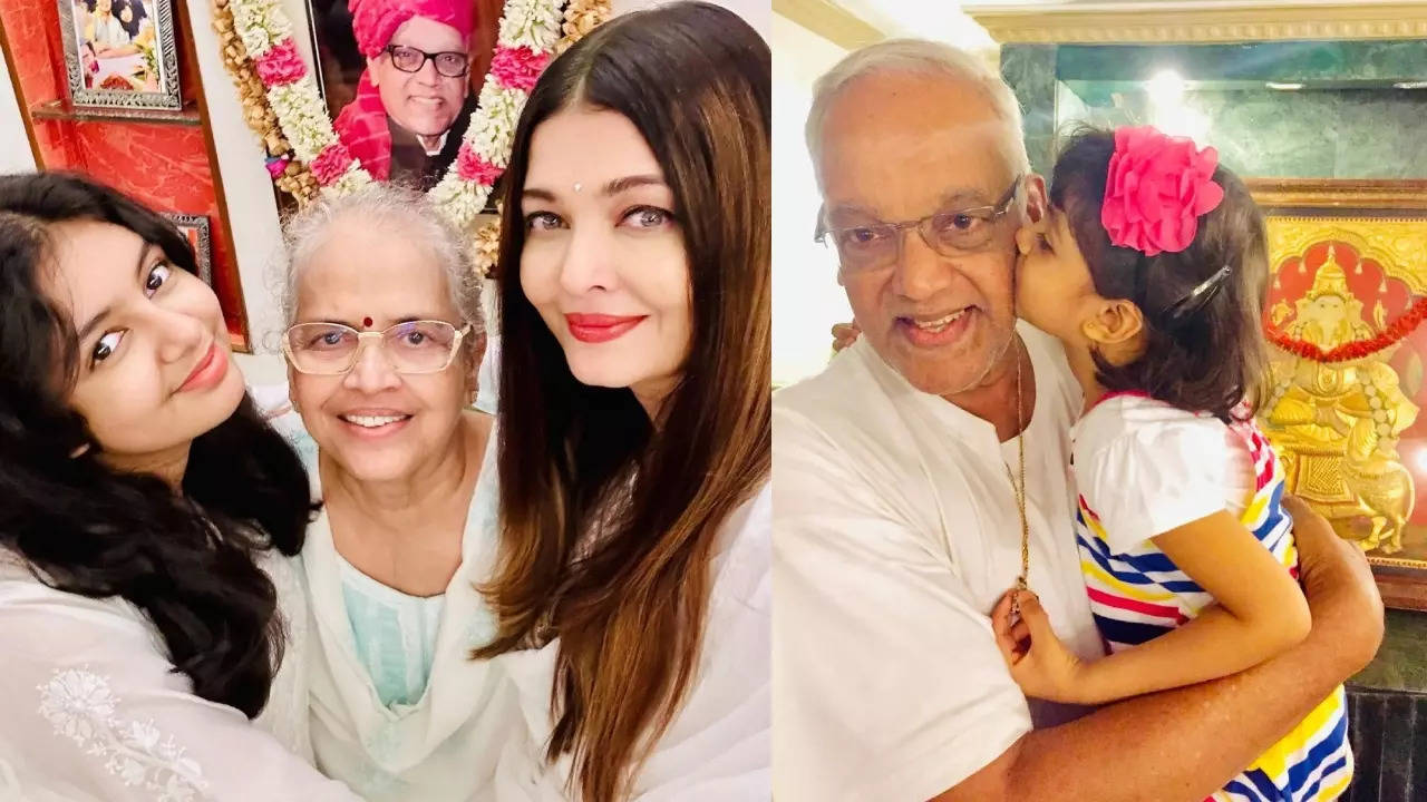 Aaradhya Bachchan looks like a spitting image of her mom Aishwarya Rai  Bachchan as the latter remembers her father Krishnaraj Rai on his death  anniversary with a note - PICS inside |