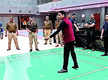 
Kumar Vishwas displays skills at badminton court
