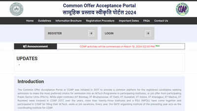 GATE COAP 2024: Registration opens today for M.Tech admissions and PSU recruitments