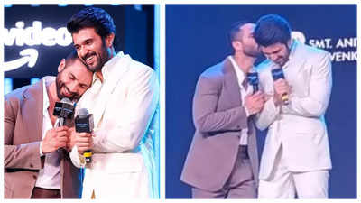 Kabir Singh meets Arjun Reddy! Shahid Kapoor kisses Vijay Deverakonda on his cheek as they show off their 'bromance'; fan says 'Ranbir Kapoor is missing' - WATCH Video