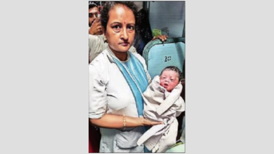 Woman gives birth on train