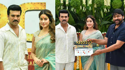 RC16: Chiranjeevi sounds clapboard for son Ram Charan's new film with Buchi Babu Sana; makers welcome Jahnvi Kapoor and AR Rahman onboard - See photos