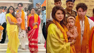 Priyanka Chopra wears a Rs.63000 yellow saree for her visit to Ayodhya Ram Mandir with hubby Nick Jonas and daughter Malti Marie