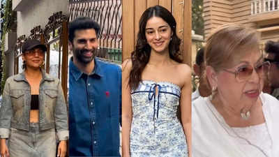 Aditya Roy Kapur, Ananya Panday, Gauri Khan Bipasha Basu, Karan Singh Grover with Devi, Helen among others attend Alanna Panday's baby shower - WATCH video
