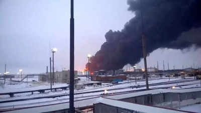 Oil refinery in Russia on fire after drone attack: Reports