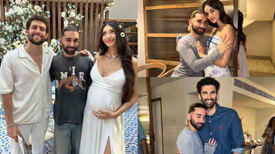 Unseen pictures from Alanna Panday’s baby shower out, Orry, Aditya Roy Kapur and Ananya pose for pics