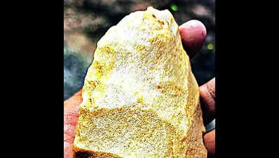 Palaeolithic stone axe unearthed in Nizamabad