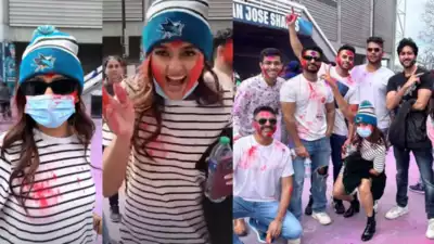 Naagin 6's Tejasswi Prakash celebrates Holi with her brother and his videshi friends in California