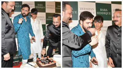 Emraan Hashmi cuts cake as he celebrates his birthday at Baba Siddique and Zeeshan Siddique's annual iftar party - See photos
