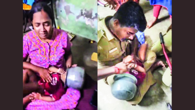 Tamil Nadu: 18-month-old gets head stuck in cooking vessel, rescued