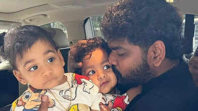 Vignesh Shivan returns home to enjoy time with sons after completing a schedule for 'LIC'