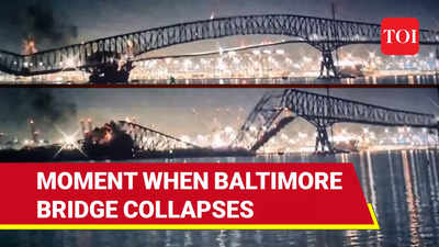 US' Baltimore bridge Collapse Caught on Cam: Moment When Francis Scott Key Bridge Hit By Huge Ship