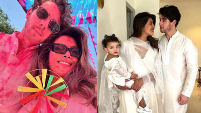 Priyanka Chopra proves she's a 'desi girl' as she dances to 'dhol' beats, DROPS glimpses of Malti Marie's first holi in India, with Nick Jonas, Mannara Chopra and others - WATCH videos