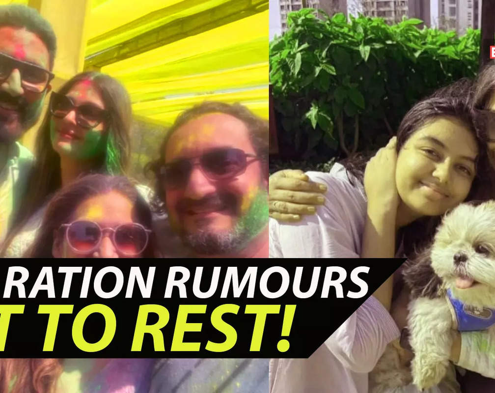 
Aaradhya Bachchan joins the fun as Aishwarya Rai and Abhishek Bachchan's Holi snaps break the internet!
