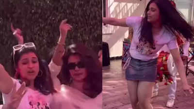 Mannara Chopra celebrates Holi with sister Priyanka Chopra and jiju Nick Jonas, dances her heart out to dhol beats; watch