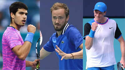 Daniil Medvedev, Carlos Alcaraz, and Jannik Sinner cruise into Miami Open quarter-finals