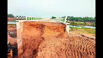 Road to bridge collapses 17 days after it was opened