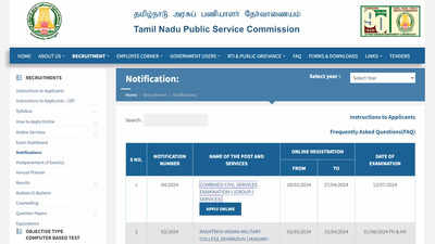 TNPSC Group 1 Services 2024 notification released at tnpsc.gov.in, apply here