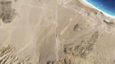 An airstrip is being built on a Yemeni island during the ongoing war, with 'I LOVE UAE' next to it