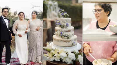 Reena Dutta took over the kitchen to bake the most beautiful wedding cake for Ira Khan and Nupur Shikhare - see pics